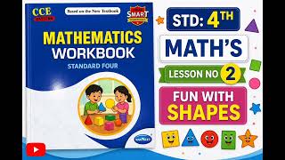 Class 4th Math's workbook lesson no 2 *Fun With Shapes*.(New Syllabus 2026)