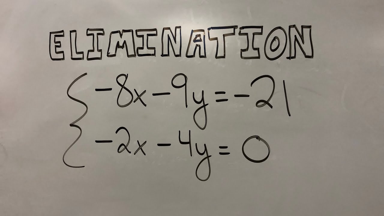 Elimination Method For Solving a System of Equations - YouTube