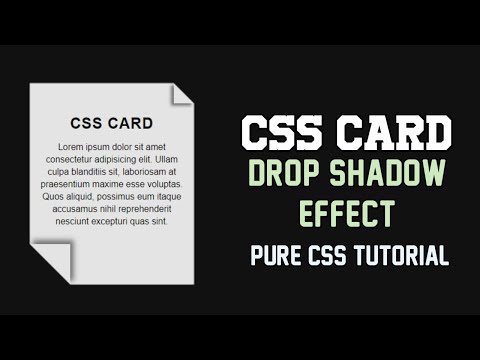 CSS Card With Drop Shadow Effect || HTML5 & CSS3  || Full Tutorial