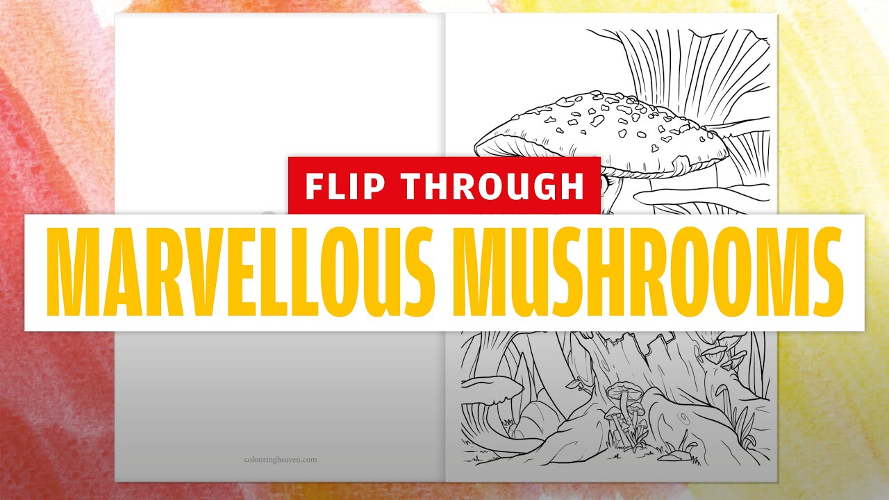 MARVELLOUS MUSHROOMS colouring flip through | Colouring Heaven ...