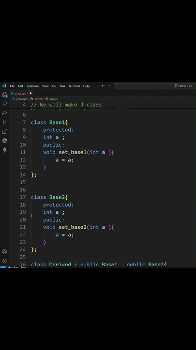 Multiple Inheritance in C++ #cpp #c++ #coding # ...