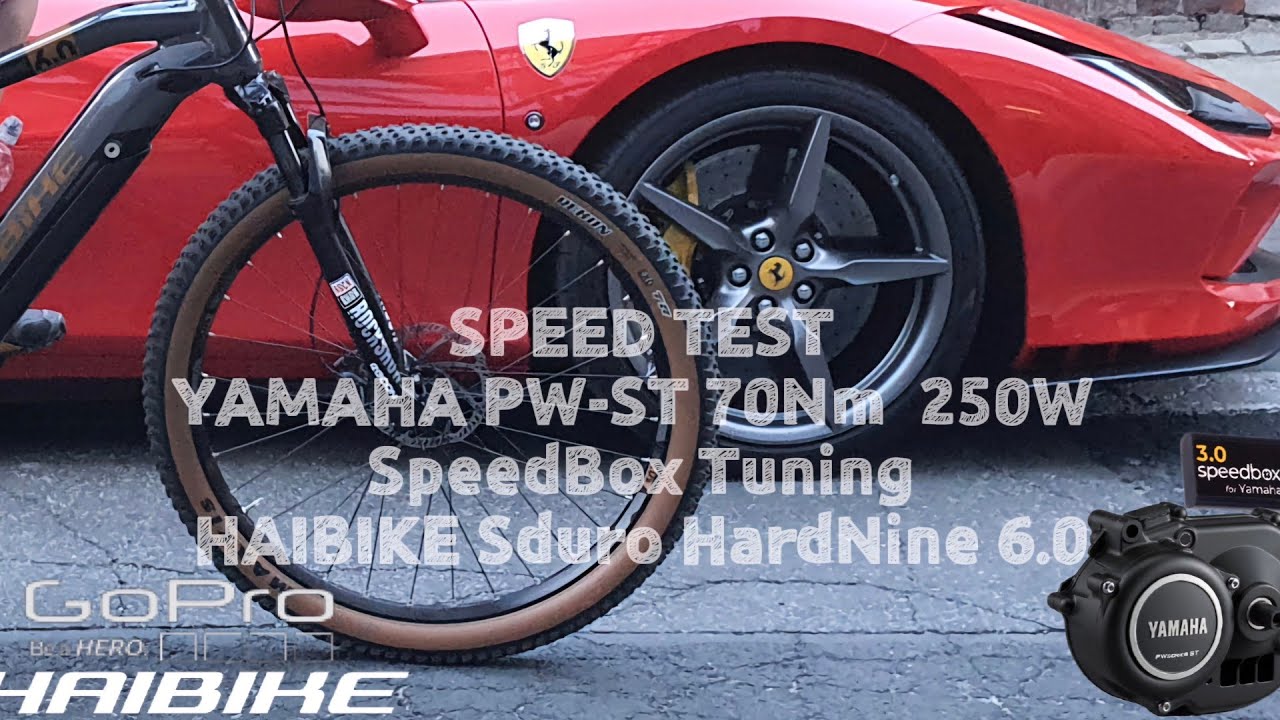 Speed Test Yamaha PW-ST 70Nm 250W Speedbox 2.0 HAIBIKE Sduro HardNine 6.0 -  YouTube