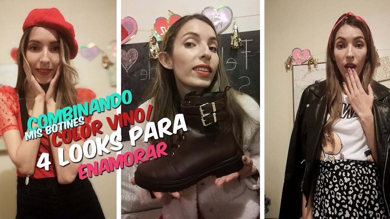 Combinando mis botines color vino/ 4 looks para enamorar - YouTube