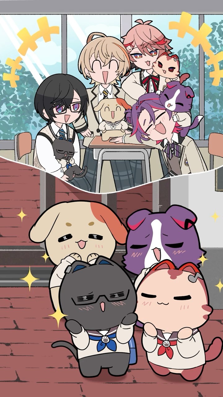 わんわんじょ様リクエスト わんにゃくしょん！🐶🐱ドキドキ初登校!?🏫 #学園ゔぉるたくしょん