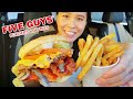 ASMR FIVE GUYS BACON CHEESEBURGER + CAJUN FRIES CAR MUKBANG 먹방 EATING SOUNDS | Rossikle ASMR