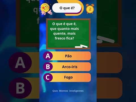 CHARADINHAS. O QUE É O QUE É. #quiz #charada #charadas #oqueéoqueé #oqueeoquee #desafio #teste #oque