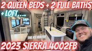 2023 Sierra 4002FB | 4 Slides  2 Queen Beds  2 Baths & a LOFT WOW!!