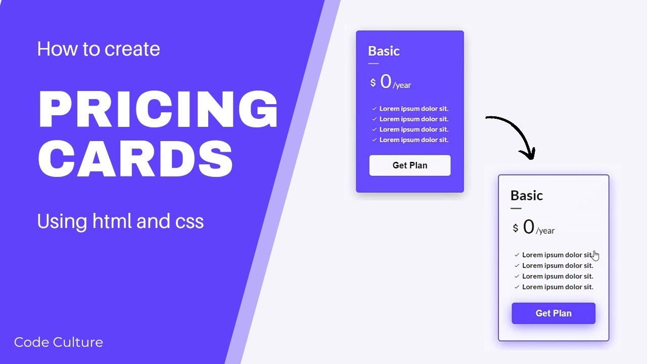 HOW TO CREATE PRICING CARDS USING HTML AND CSS - YouTube