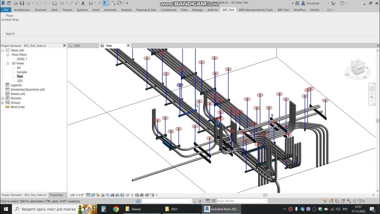 Revit C Conduit strap place YouTube
