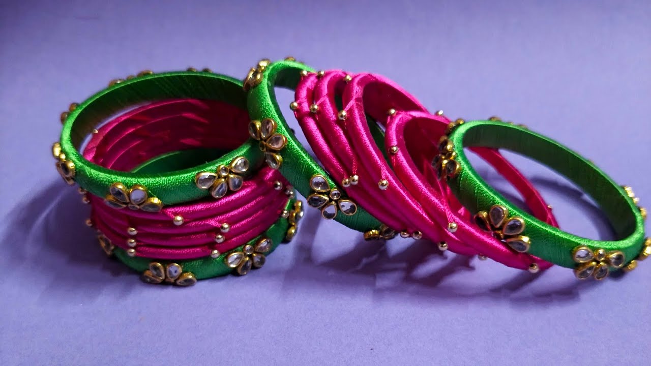 How to make multicolour silk thread bangels | silkthread bangels making | handmade jewellery  | DIY