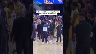 Lebron Practicing Golf Swing W/ Austin Reaves #nba #nbahighlights #nbavideos #shorts #espn #lakers