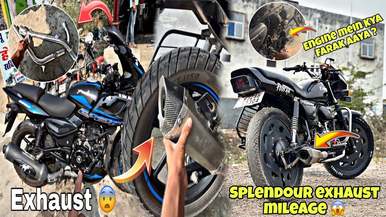 PULSAR 220f new MODEL ME FULl SYSTEM EXHAUST😱ENGLNE MEIN KYA FARAK AAYA 🤔SPLENDOUR eXHAUST mILeAGe 🤯