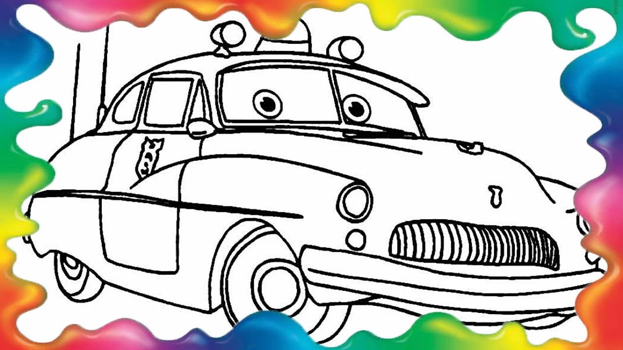 Desenhos para colorir de carros: a corrida entre o mc queen e o chick hicks  