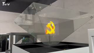 100Cm Lcd Display 360 Degree 3D Hologram Pyramid