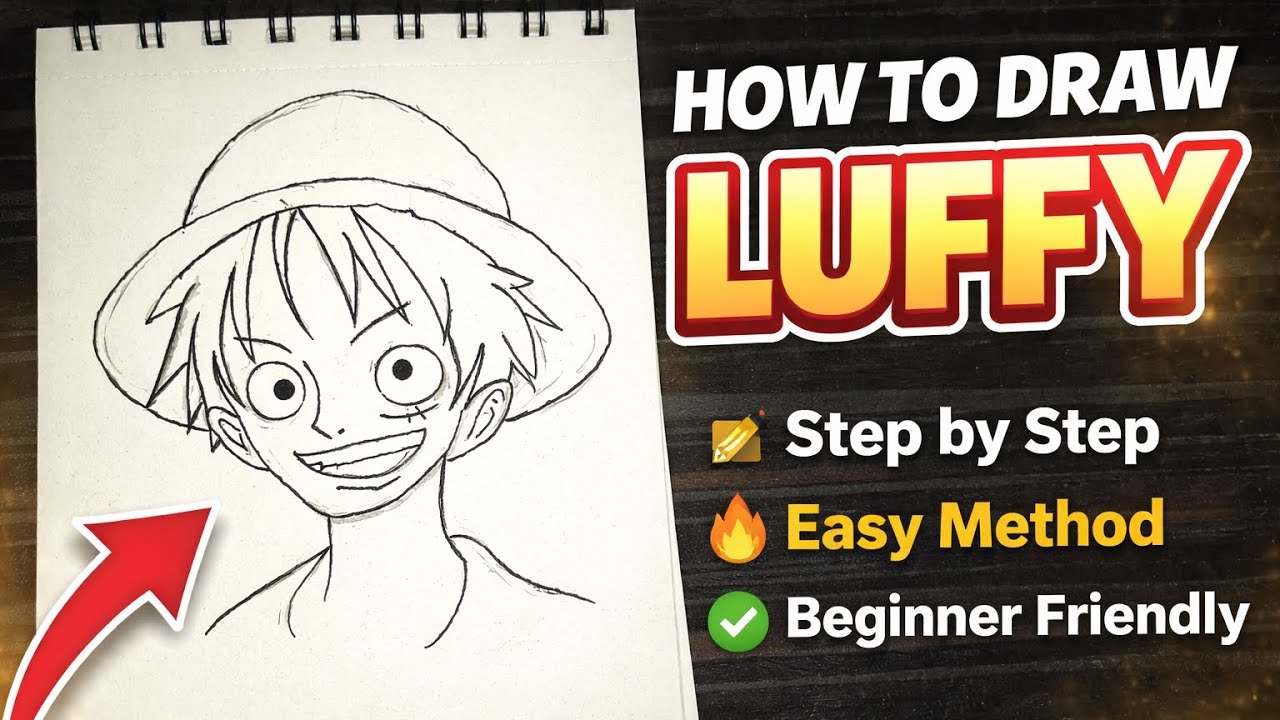 How to Draw Monkey D. Luffy | Step by Step Easy Drawing Tutorial | Art by tapu 