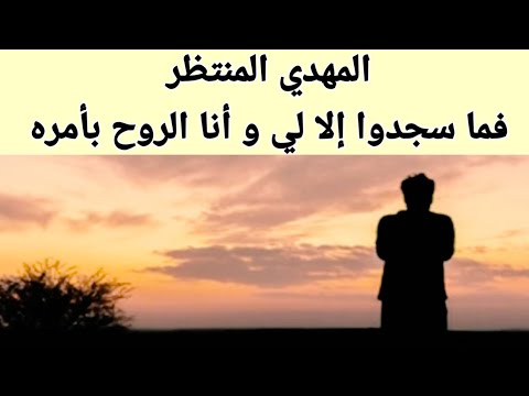 المهدي المنتظر فما سجدوا إلا لي و أنا الروح بأمره
