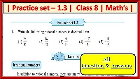 Practice set 1.3 class 8th math
