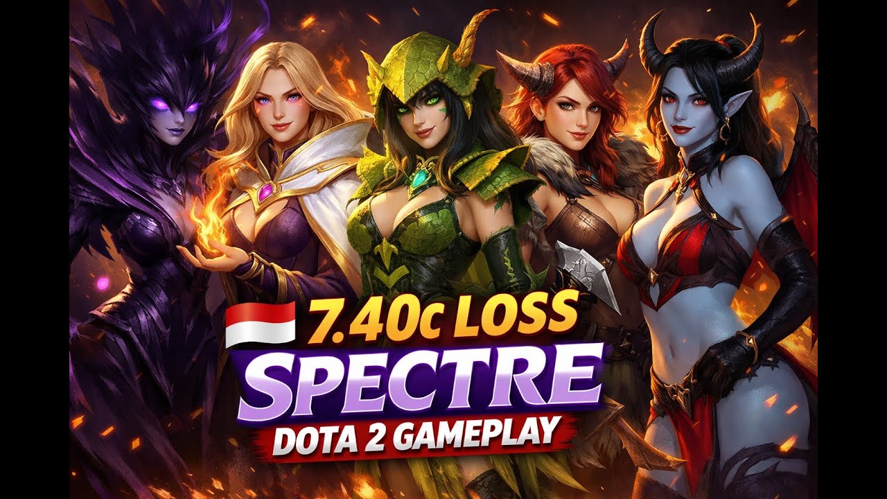 🇮🇩 7.40c LOSS Spectre Dota 2 Gameplay. Spectre, Invoker, Venomancer, Beast Master, Queen of Pai