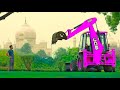 The Tractor Excavator JCB 4CX Equipment Operator Skill Tractor JCB Excavator Bangun Jembatan Dengan