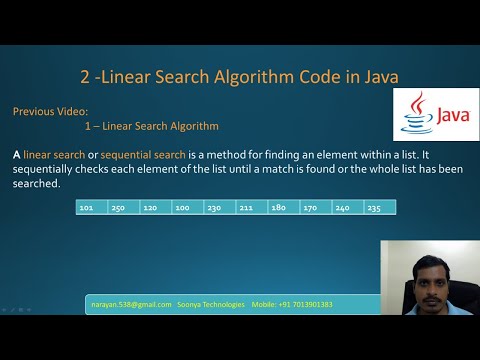2 -Linear Search Algorithm Code in Java