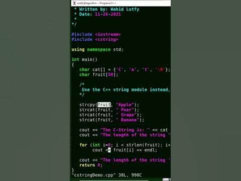 The C++ ‘ string’ header file and the predefined ‘strcpy() and strcat ...