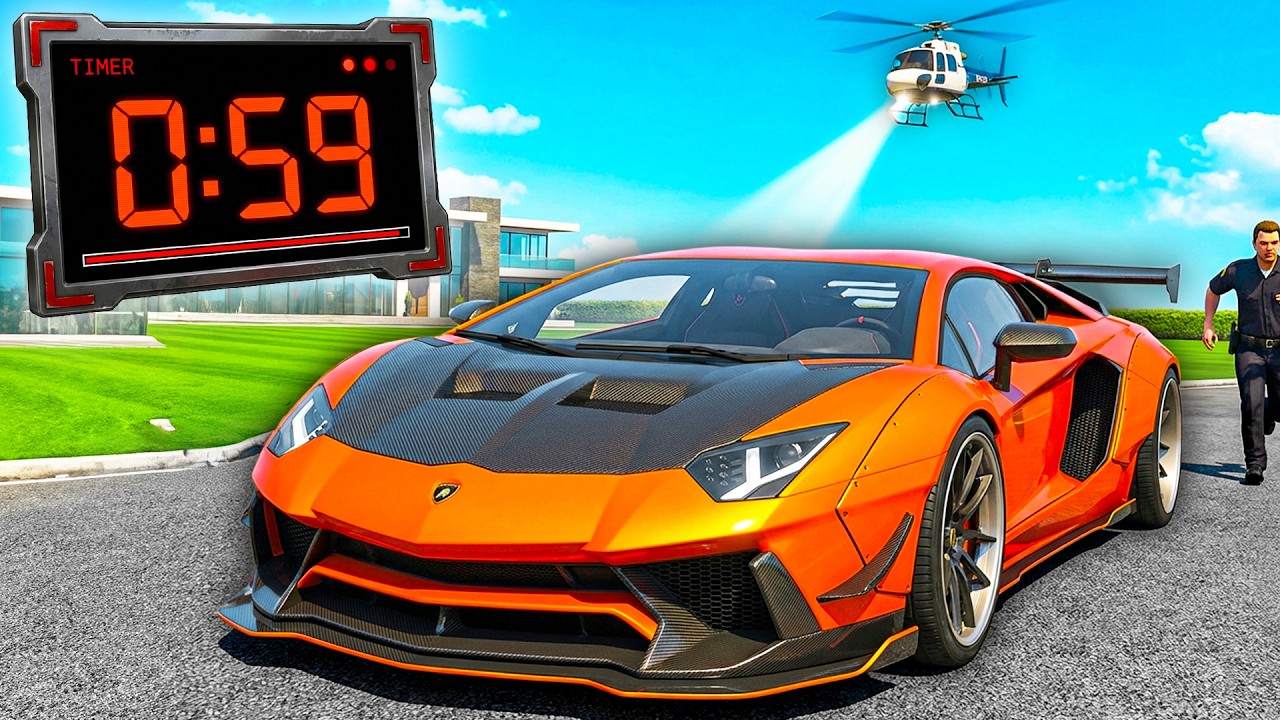 HO 60 SECONDI per RUBARE L'AUTO PIÙ COSTOSA - POI ARRIVA LA POLIZIA su GTA 5! 🏎