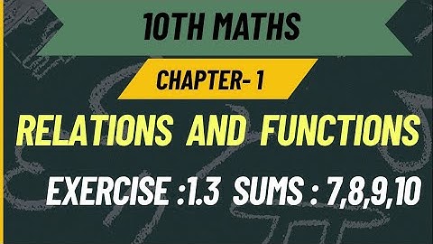 10th Maths samacheer kalvi [Relations And  Functions] in Tamil