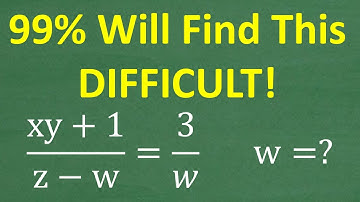 99% of Students Struggle With This Equation — Can You Solve for w?