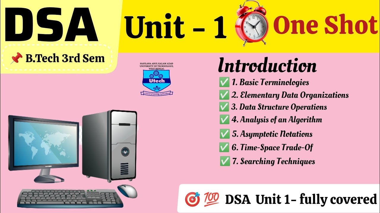📘 DSA UNIT-1 One Shot | DSA Introduction | MAKAUT 3rd Semester