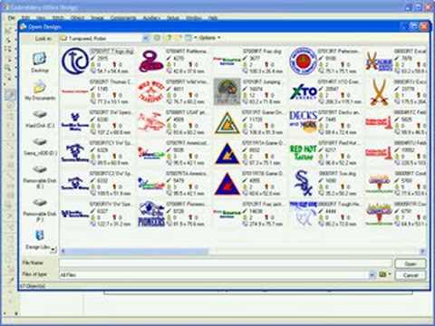 Sierra Embroidery Office software - Opening designs - YouTube