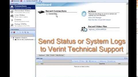 TechTips-NVR-Send Logs to Tech Support