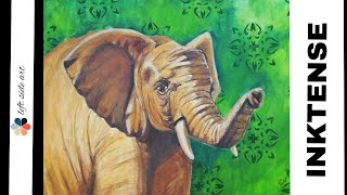 Inktense Tutorial on Canson Artboard - Elephant