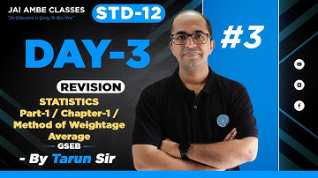 REVISION | DAY-3 | STD-12 | DAILY STATISTICS | PART-1 | CH-1 | INDEX NUMBER | By, Tarun Makhija |