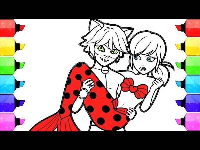 🐞 COLORIR A LADYBUG E CAT NOIR MIRACULOUS, DESENHO EDUCATIVO