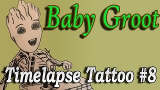 Baby Groot - Timelapse Tattoo #8