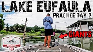 Lake Eufaula Bass Fishing: $100K MLF Practice Day 2 (Catching Giants!)