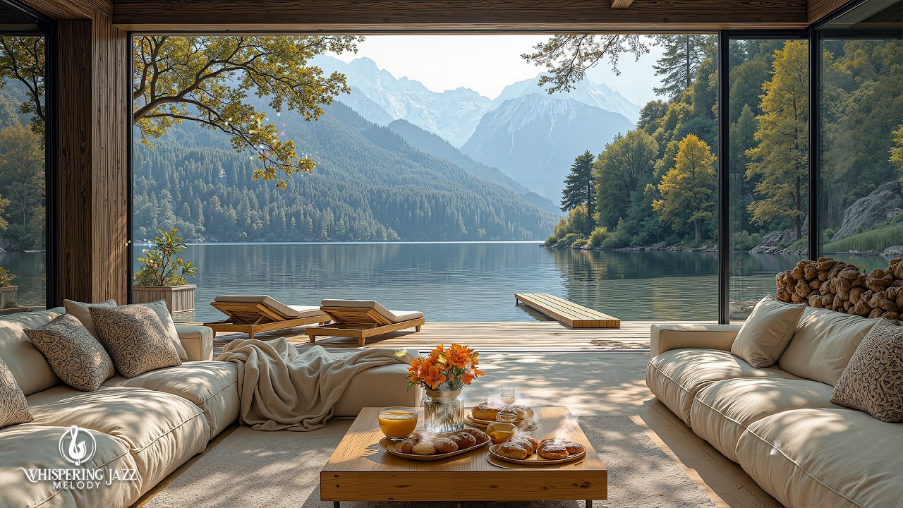 Расслабляющий Джаз В Свежей Утренней Атмосфере | Умиротворяющий Джаз На Природе У Озера Для Душев...