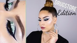 DRUGSTORE Glitter Cut Crease Wing Liner Full Makeup Tutorial |  CHITCHAT UPDATE