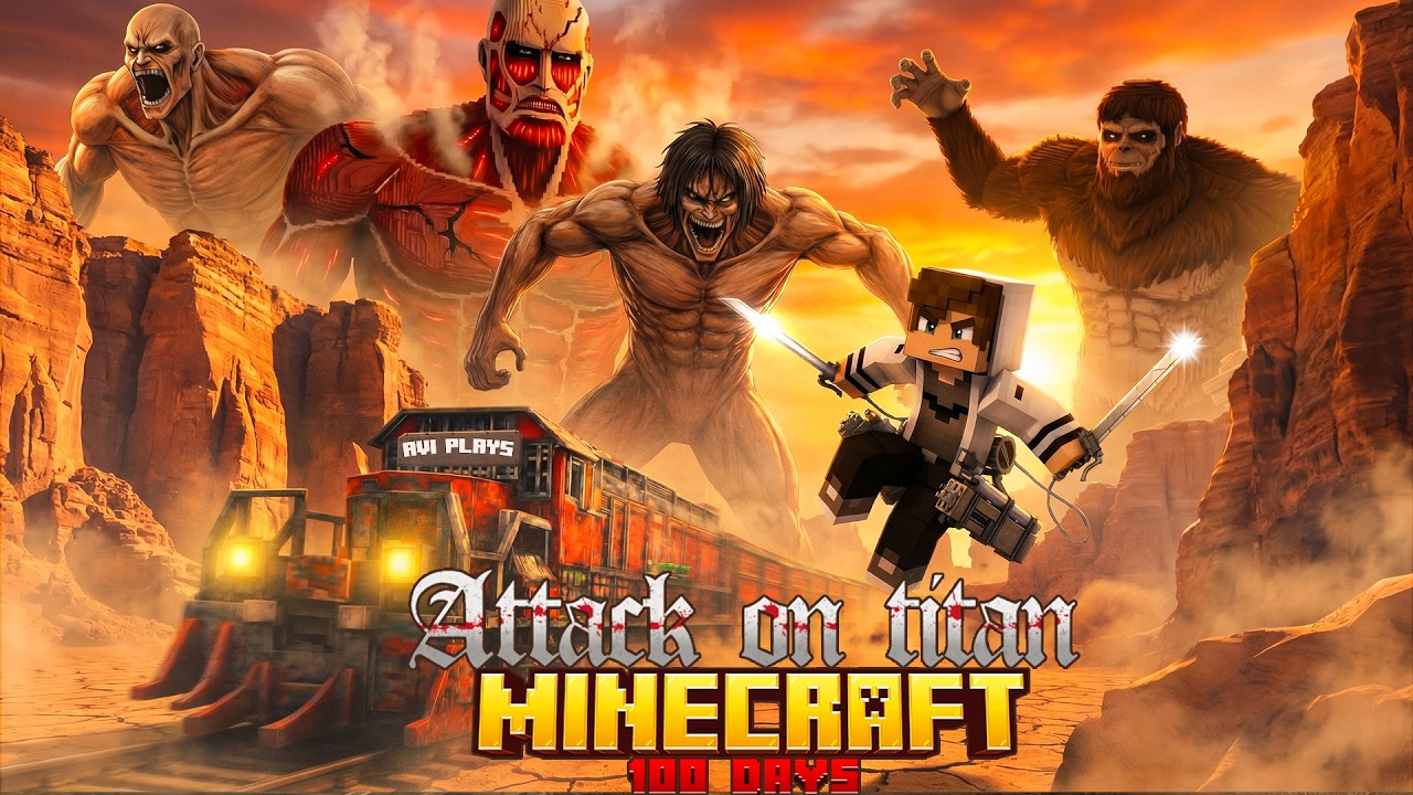 I Survived 100 Days on a Moving Train in a Titan World | Minecraft Hardcore