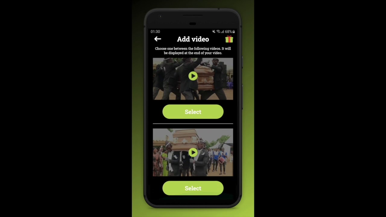 Coffin Dance Video Editor - Android Add End Video screen