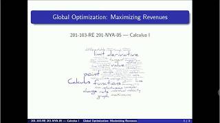 3.3.5 Global Optimization Example: Maxizing Revenues
