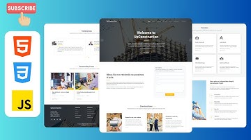 Responsive Construction Company Website Design Using HTML , CSS & JavaScript With Free Source Code