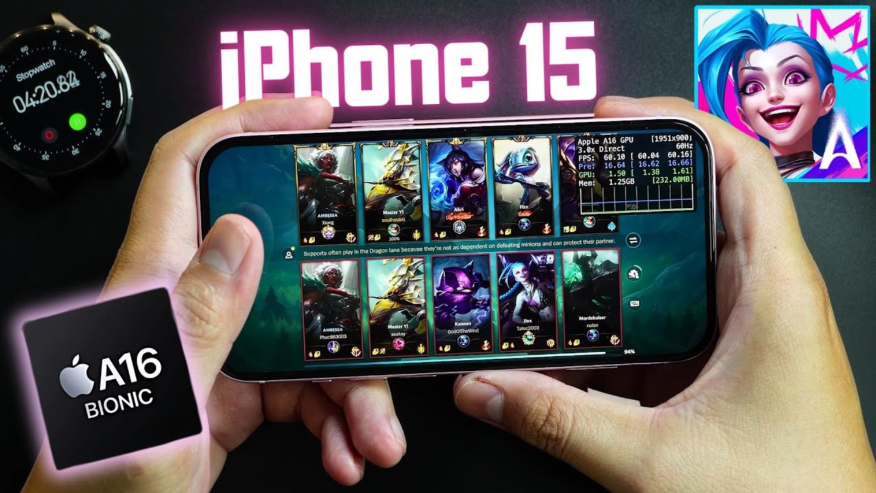iPhone 15 Wild Rift test With FPS Meter & Battery Test