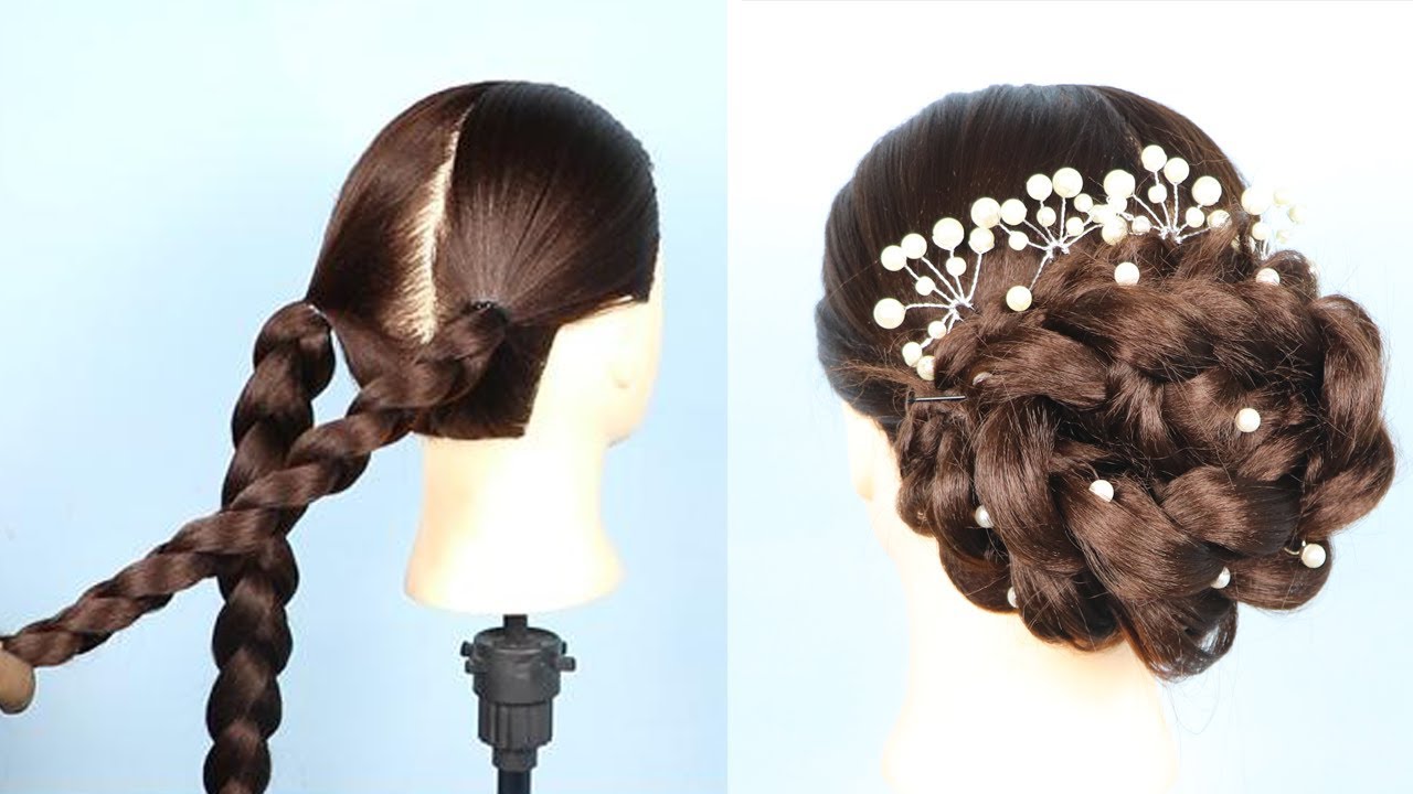 New bridal Bun Hairstyle For wedding/party || new hairstyle 2019