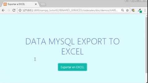 MYSQL export to EXCEL with PHP