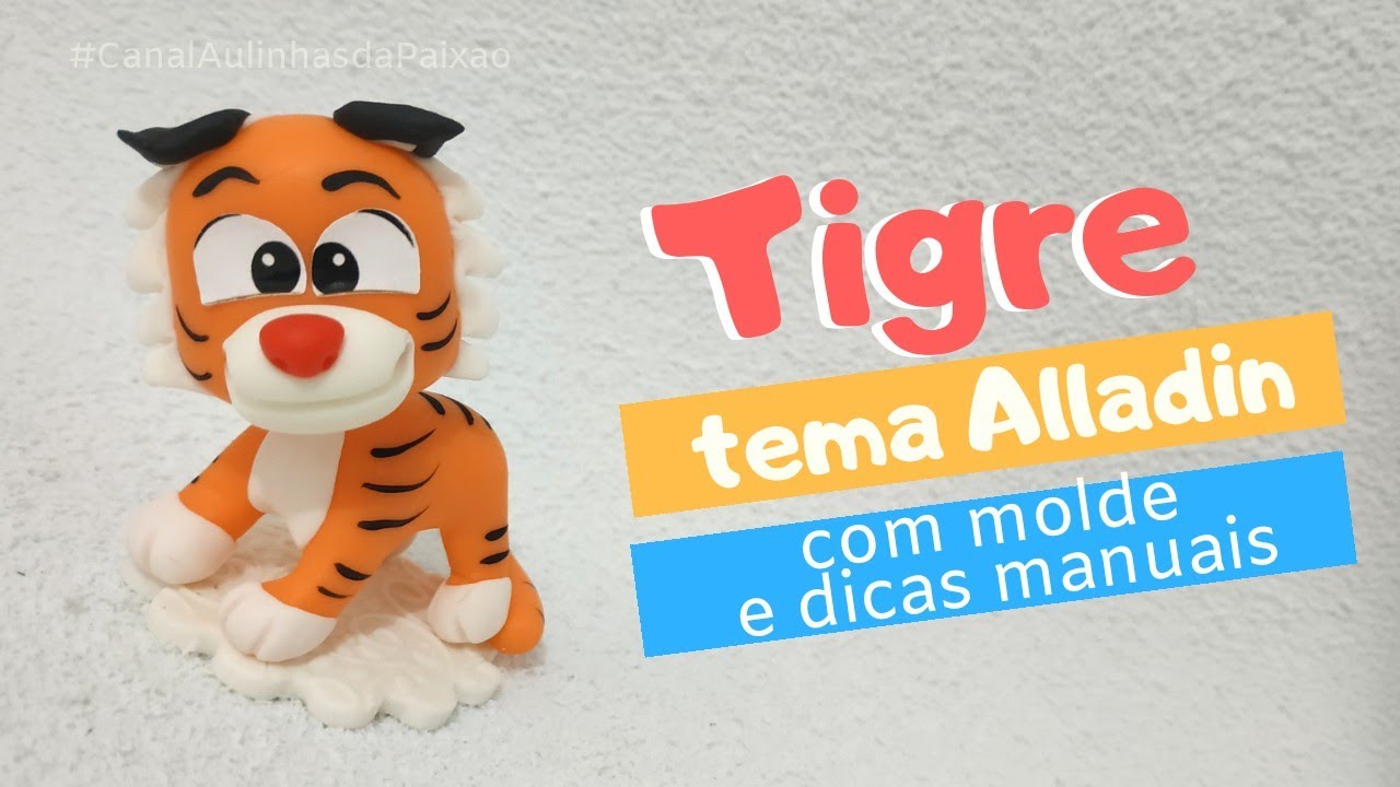 Tigre da Jasmine tema Alladin passo a passo com molde e dicas manuais (Rajar)
