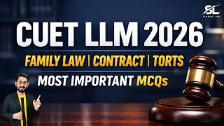 CUET PG LLM 2026 MCQ Practice | Family Law + Contract + Torts | Most Expected Questions | CUET LLM screenshot 1