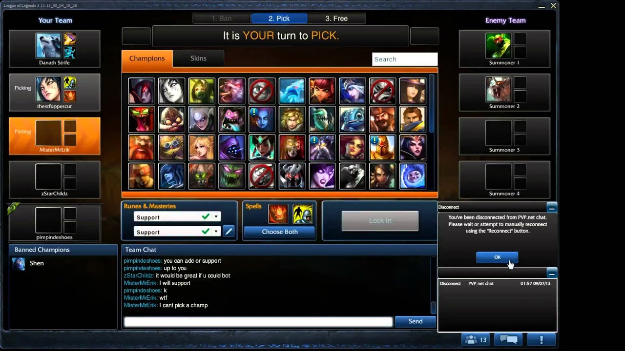 Champ Select Error YouTube