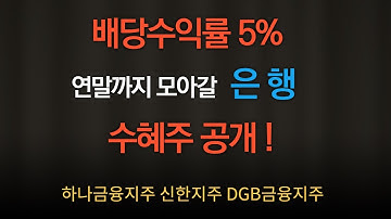 금리상승으로 수익성 회복중인 은행주 ! 하나금융지주 신한지주 DGB금융지주 분석 !