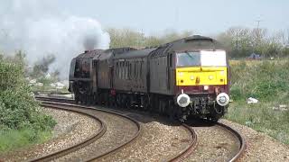 Duchess of Sutherland 6233 and 47802 at Gwinear Road Cornwall.
